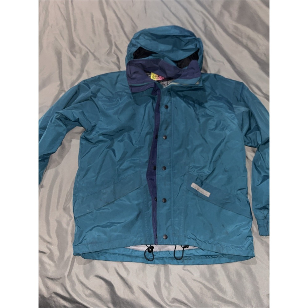 Vintage‎ Jack Wolfskin Texapore Jacket Has rolled up hood 100% Nylon Mesh Inside